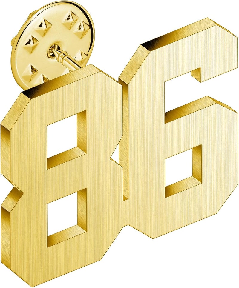 AMITER Personalized 0-100 Number Lapel Pins, 18K Gold Brooch Pin Tie Tacks for Suits, Neckties, Hats, Men & Women - Image 1